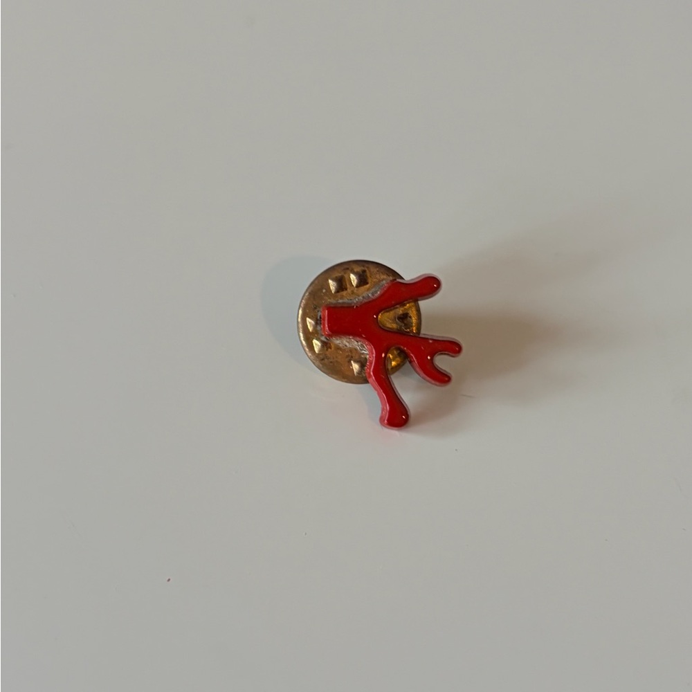 Isaia coral and Gold Lapel Pin